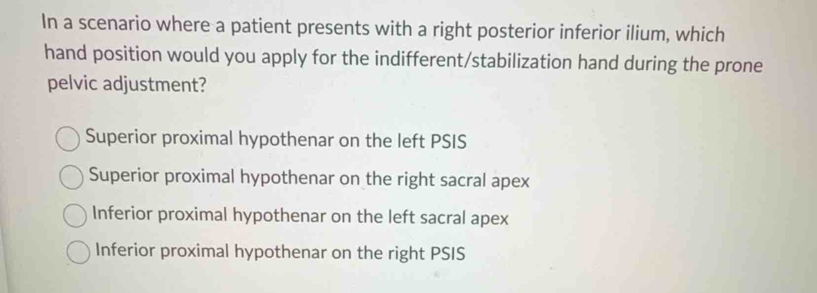 in a scenario where a patient presents with a right posterior inferior …
