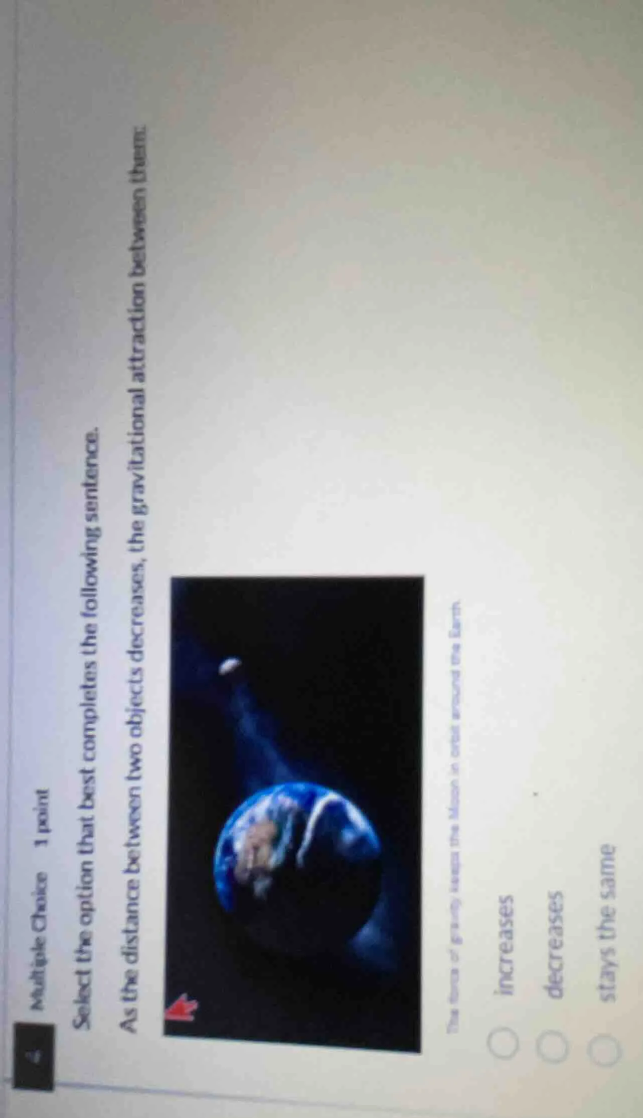 multiple choice 1 point select the option that best completes the follo…