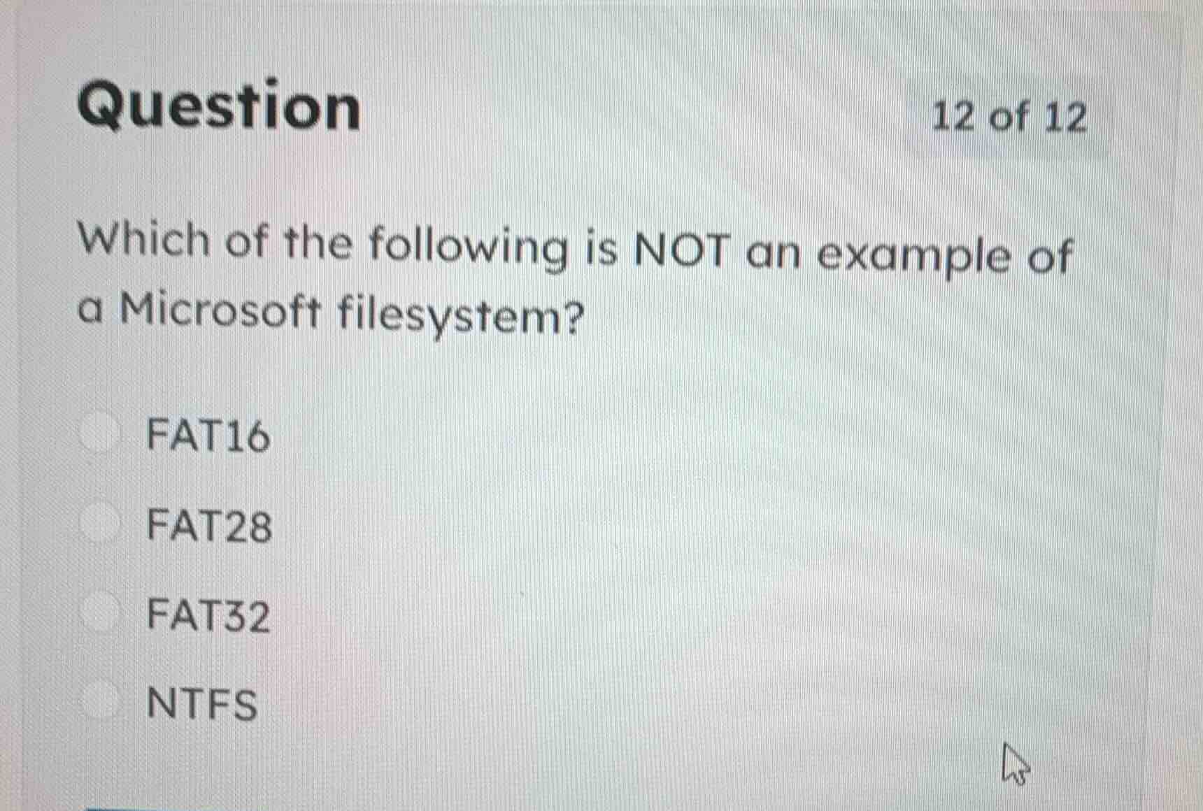 question 12 of 12 which of the following is not an example of a microso…