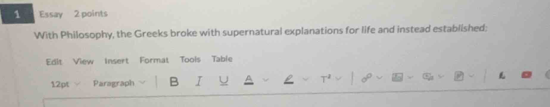 1 essay 2 points with philosophy, the greeks broke with supernatural ex…