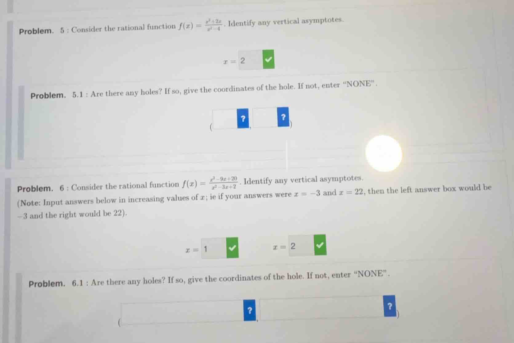 problem. 5 : consider the rational function $f(x) = \\frac{x^2 + 2x}{x^…