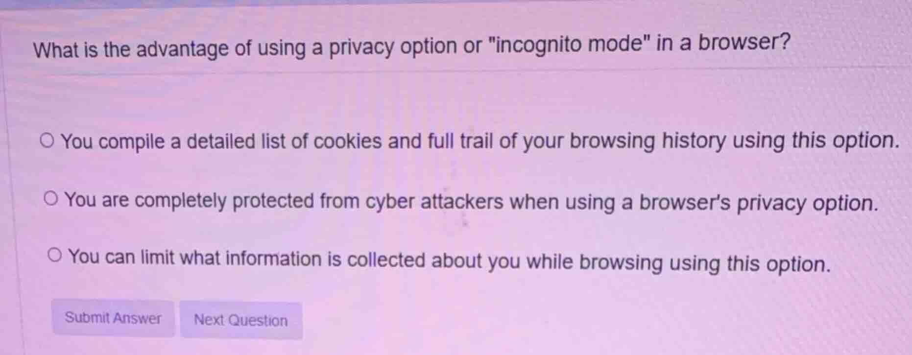 what is the advantage of using a privacy option or \incognito mode\ in …