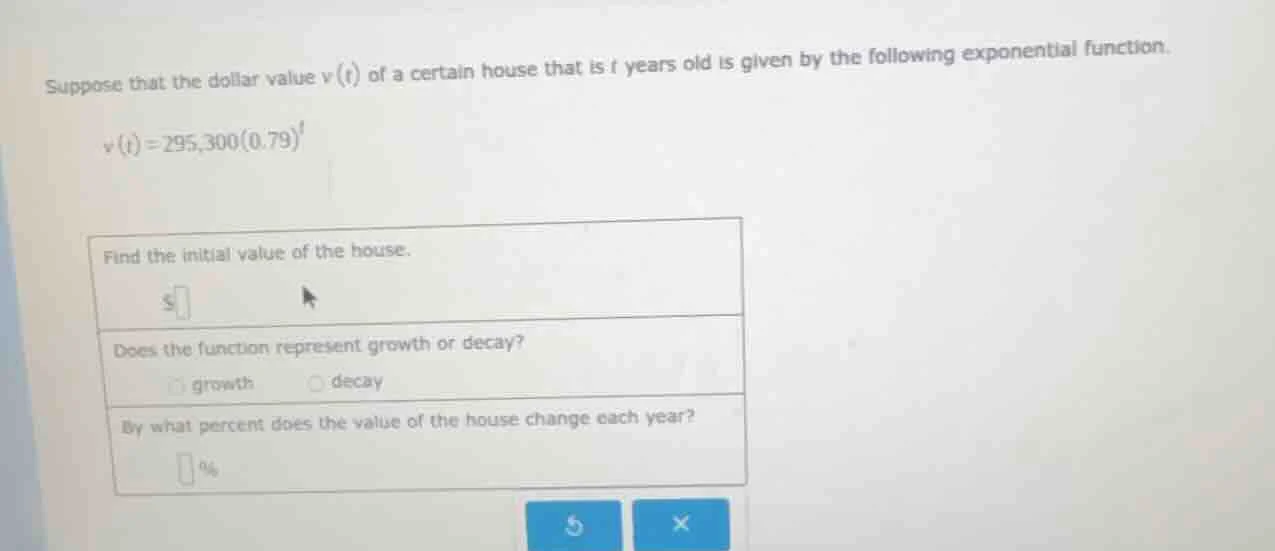 suppose that the dollar value ( v(t) ) of a certain house that is ( t )…