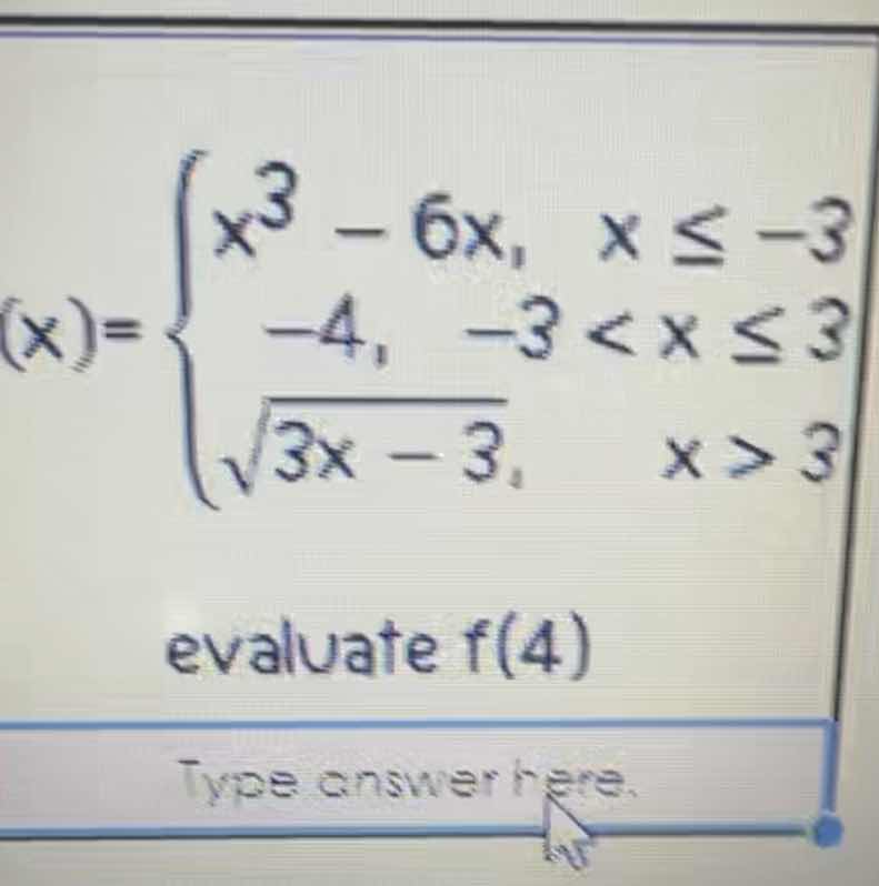 f(x)=\\begin{cases}x^3 - 6x, & x \\leq -3 \\\\ -4, & -3 < x \\leq 3 \\\…