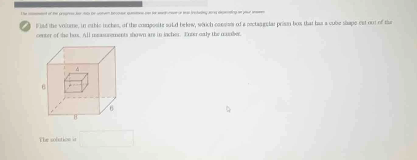 find the volume, in cubic inches, of the composite solid below, which c…