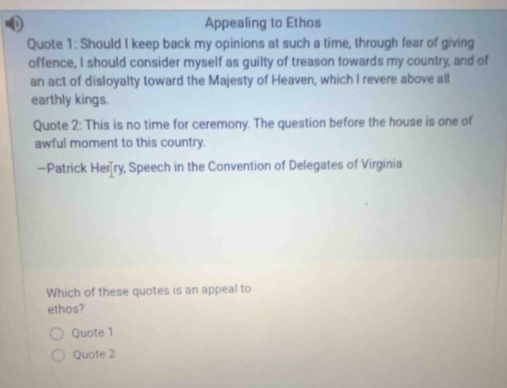 appealing to ethos quote 1: should i keep back my opinions at such a ti…