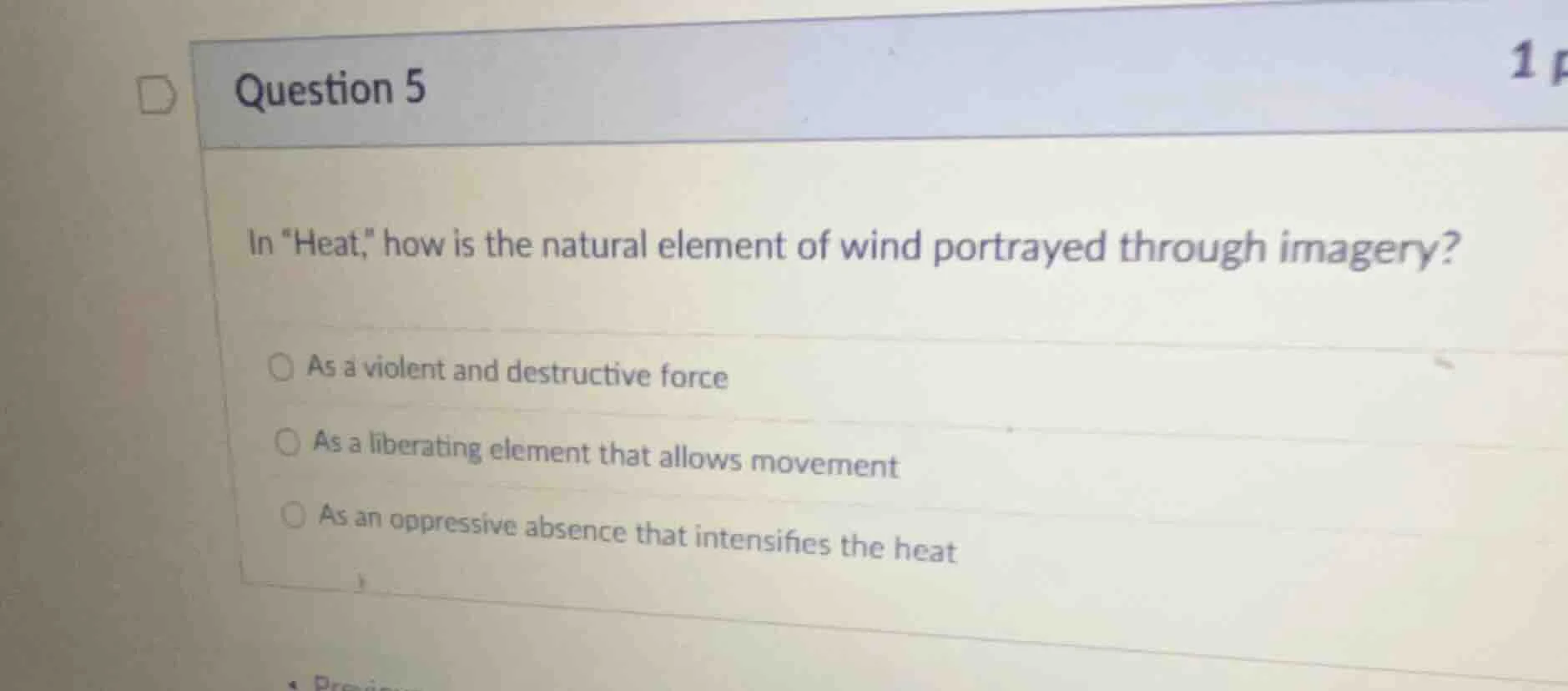 question 5 in \heat,\ how is the natural element of wind portrayed thro…