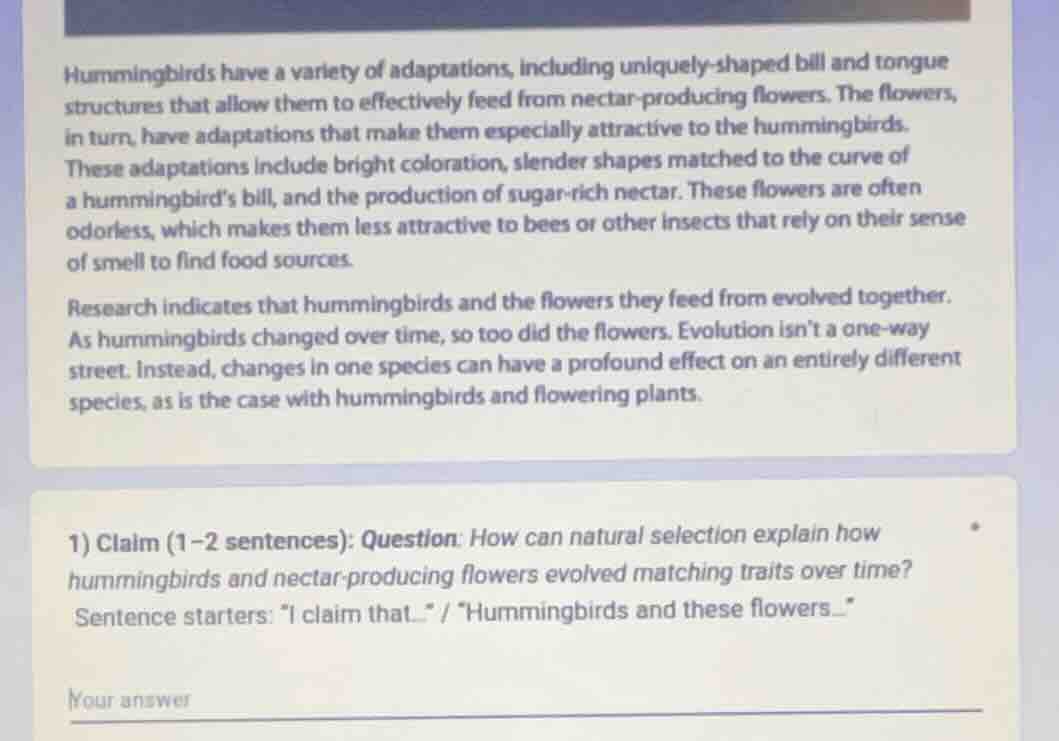 hummingbirds have a variety of adaptations, including uniquely - shaped…