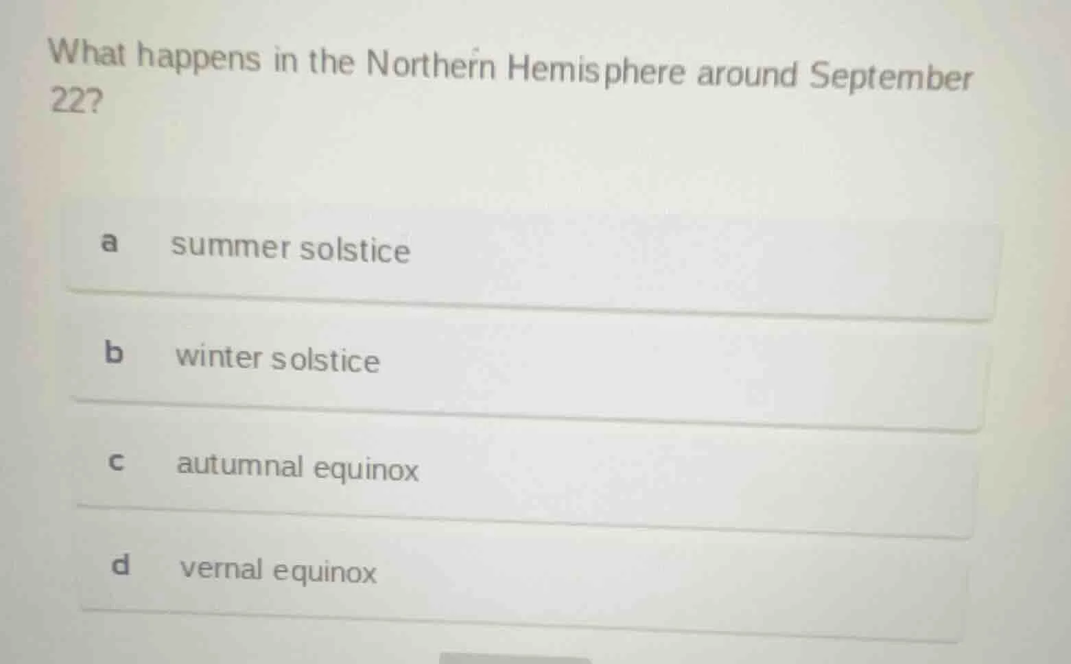 what happens in the northern hemisphere around september 22? a summer s…