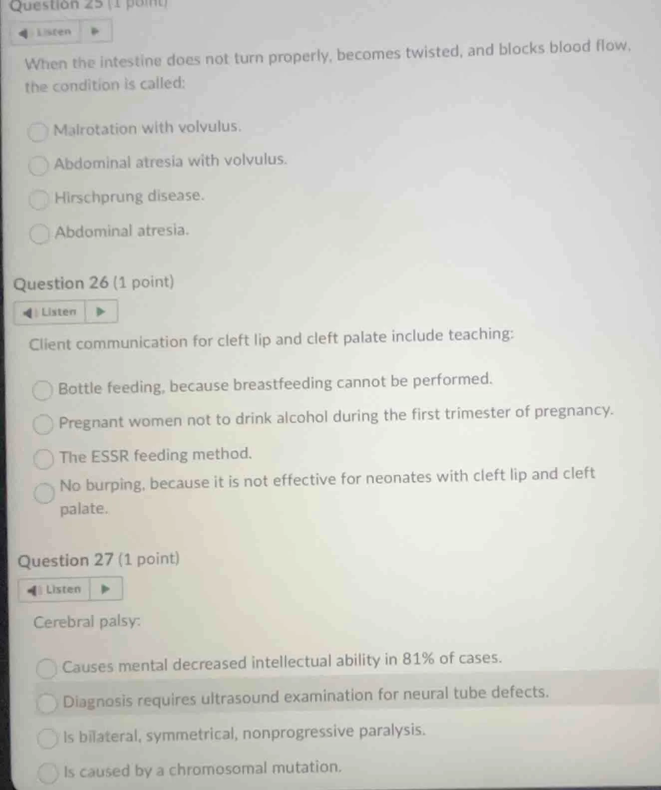 question 25 (1 point) listen when the intestine does not turn properly,…