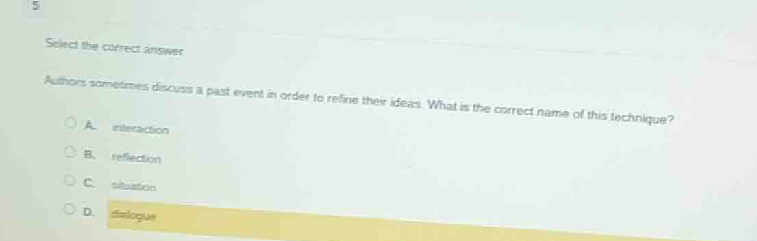 5 select the correct answer. authors sometimes discuss a past event in …