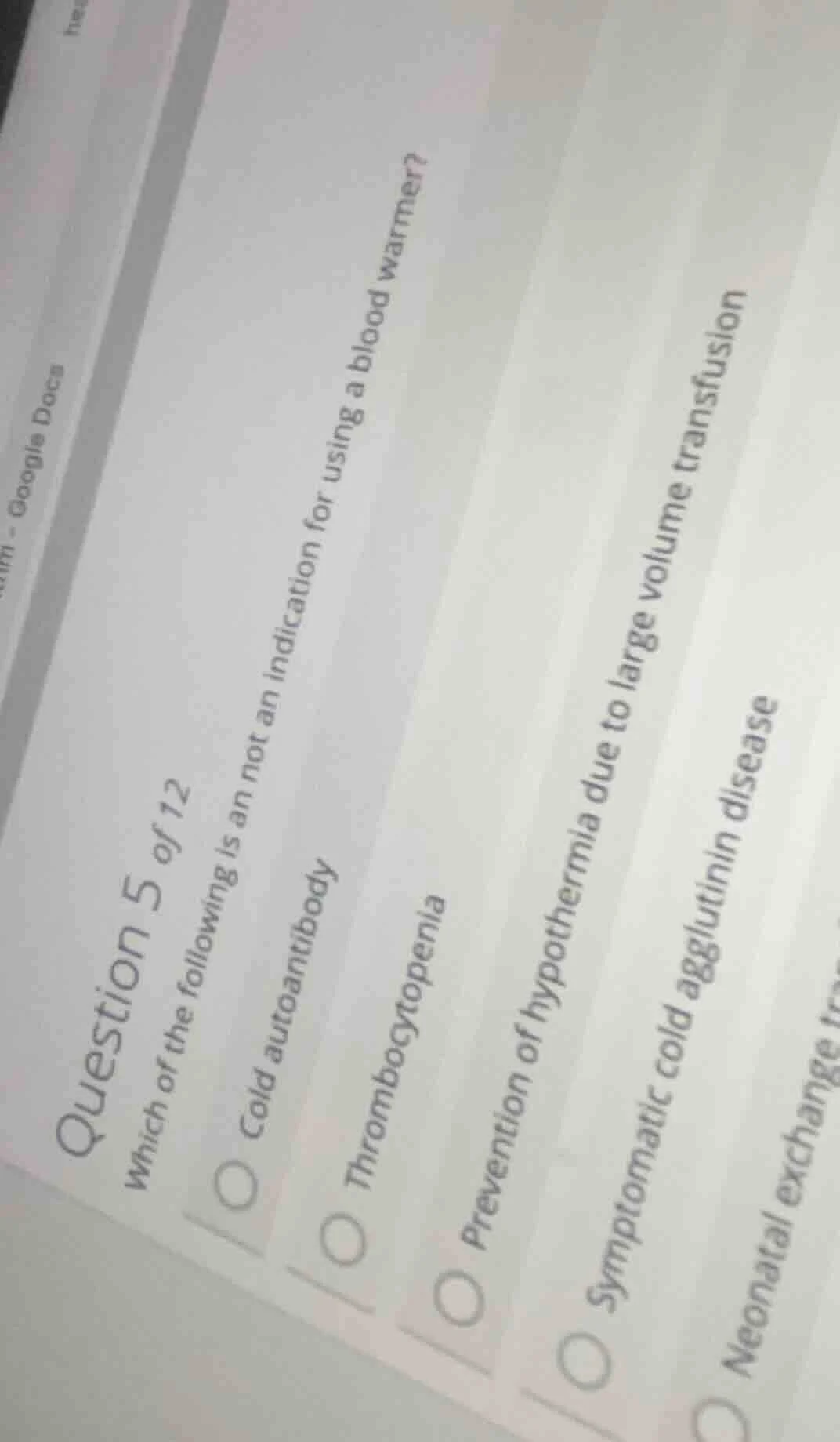 question 5 of 12 which of the following is an not an indication for usi…