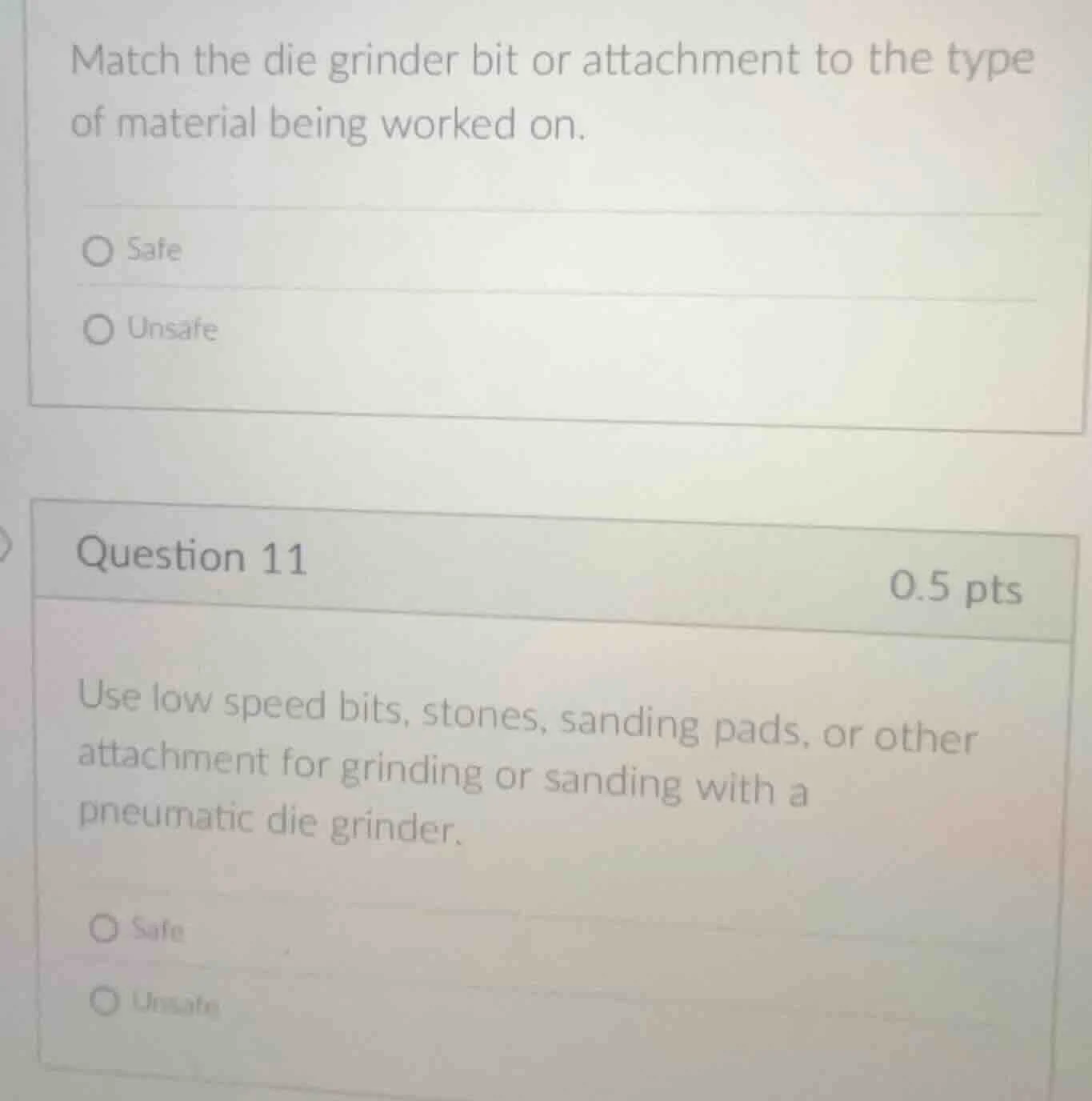 match the die grinder bit or attachment to the type of material being w…