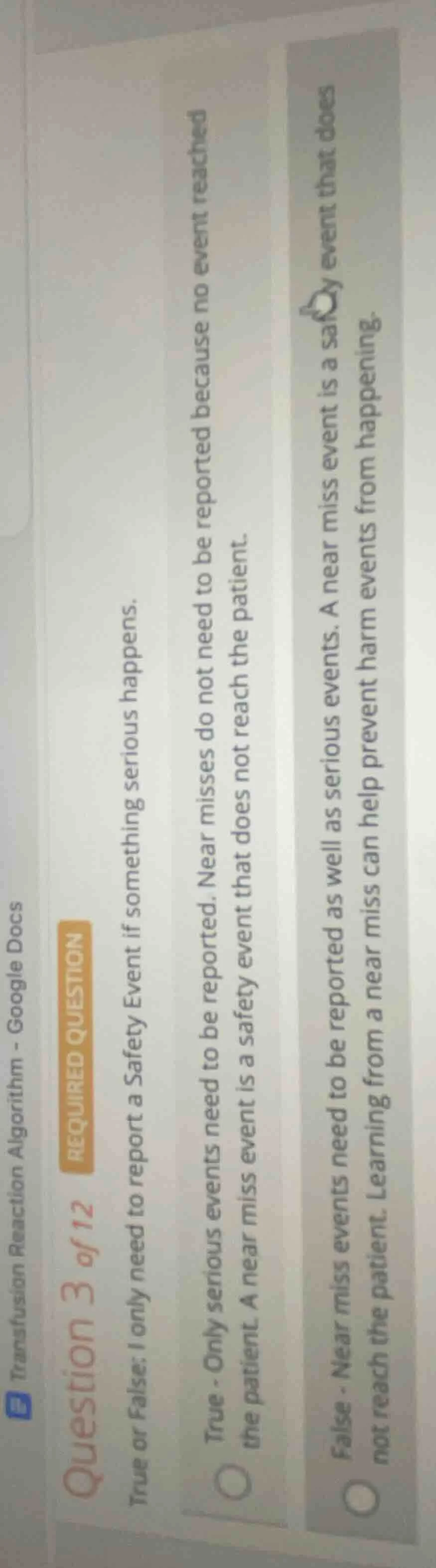 question 3 of 12 required question true or false: i only need to report…