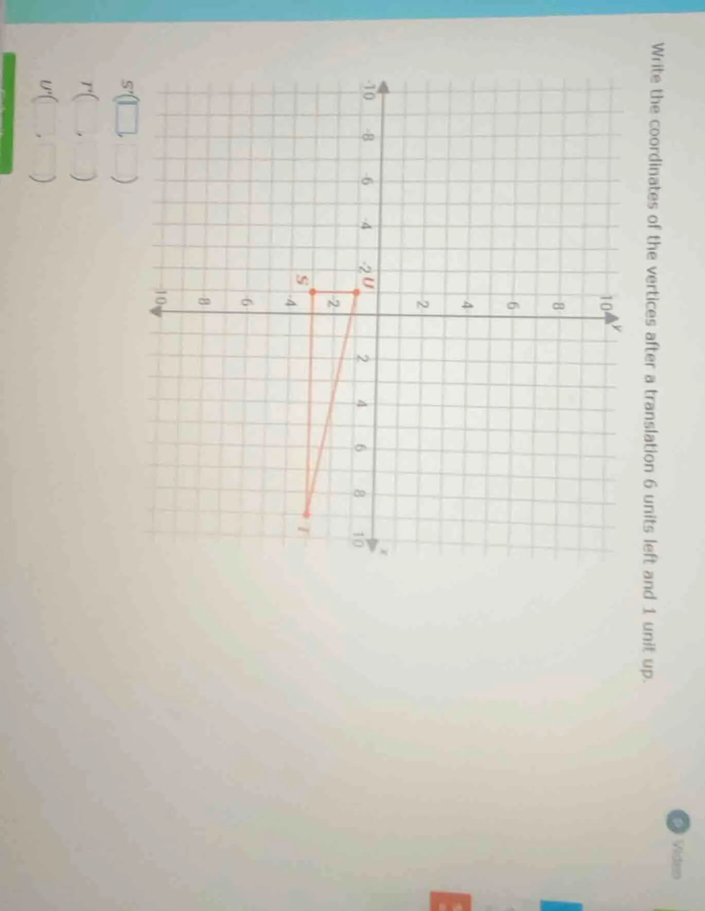 write the coordinates of the vertices after a translation 6 units left …