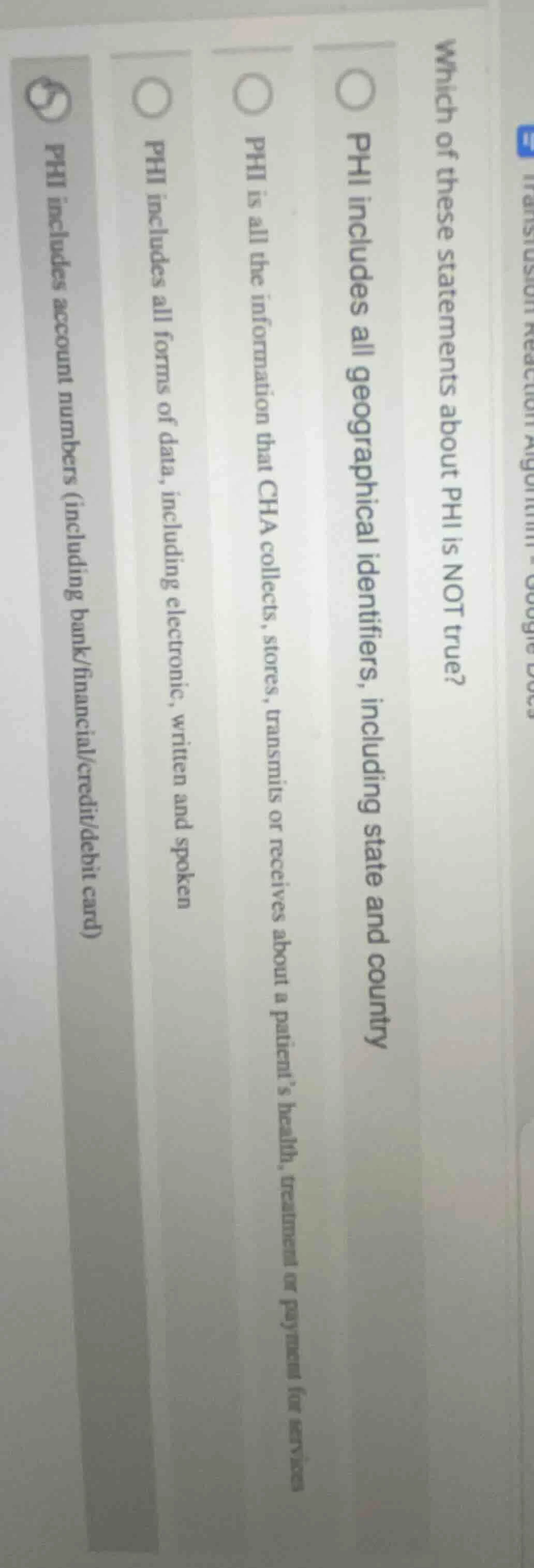 which of these statements about phi is not true? phi includes all geogr…