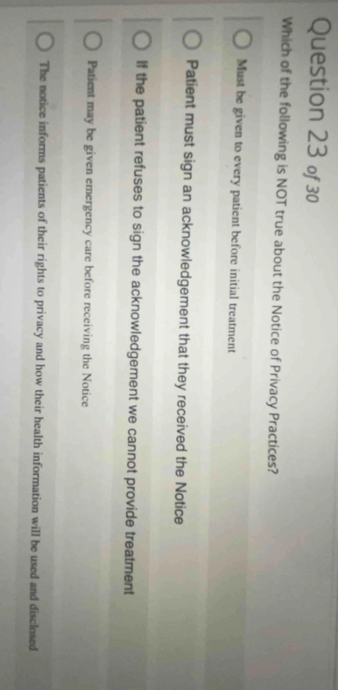 question 23 of 30 which of the following is not true about the notice o…