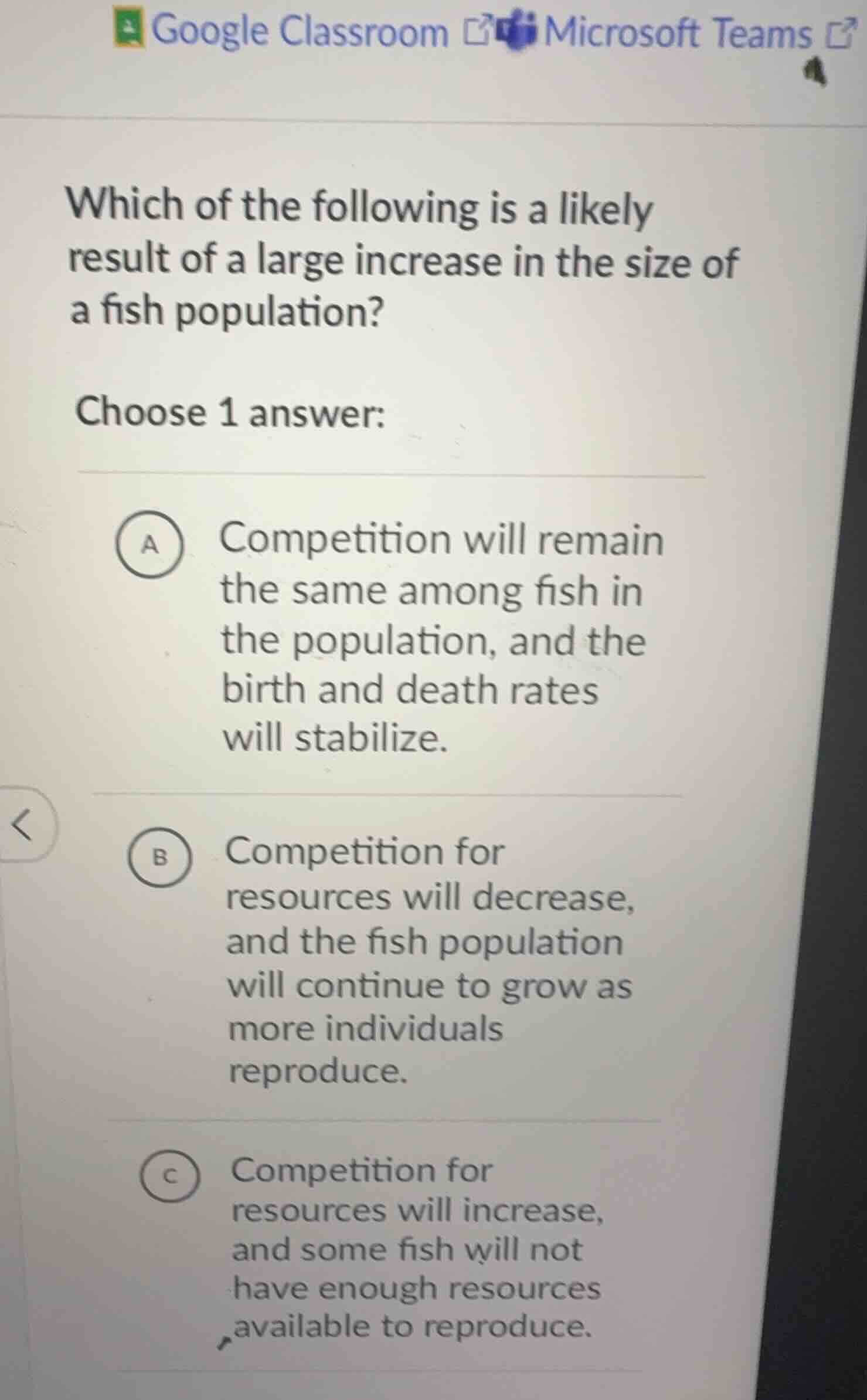 which of the following is a likely result of a large increase in the si…