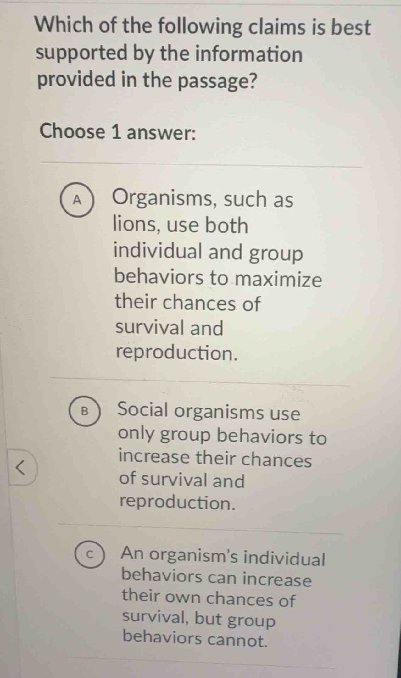 which of the following claims is best supported by the information prov…