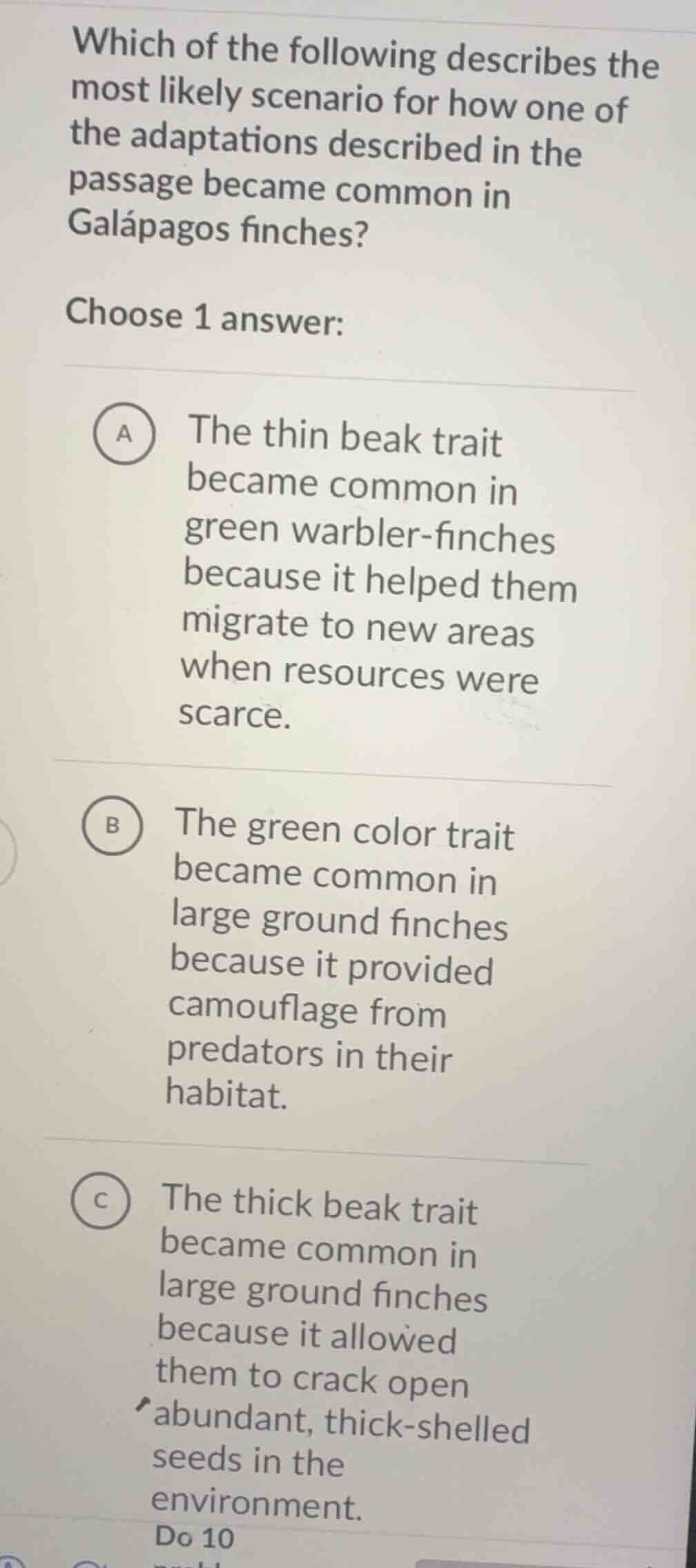 which of the following describes the most likely scenario for how one o…