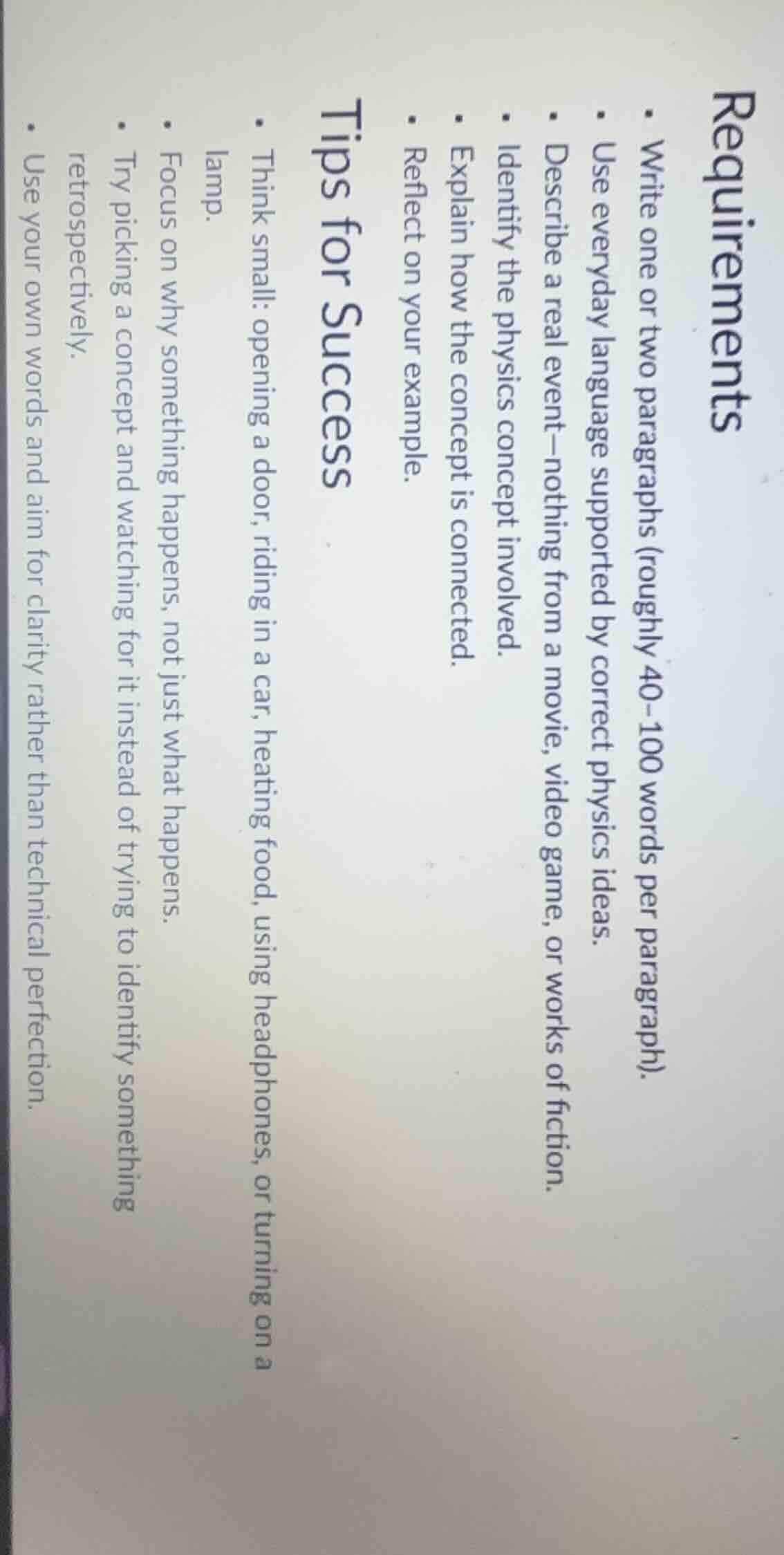 requirements - write one or two paragraphs (roughly 40–100 words per pa…