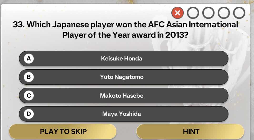 33. which japanese player won the afc asian international player of the…