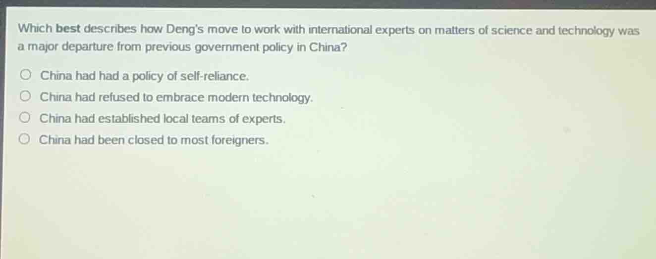 which best describes how dengs move to work with international experts …