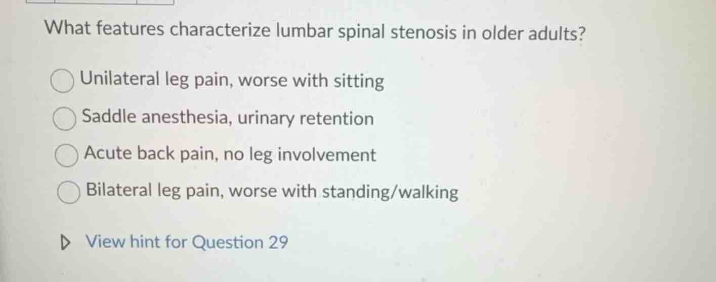 what features characterize lumbar spinal stenosis in older adults? unil…