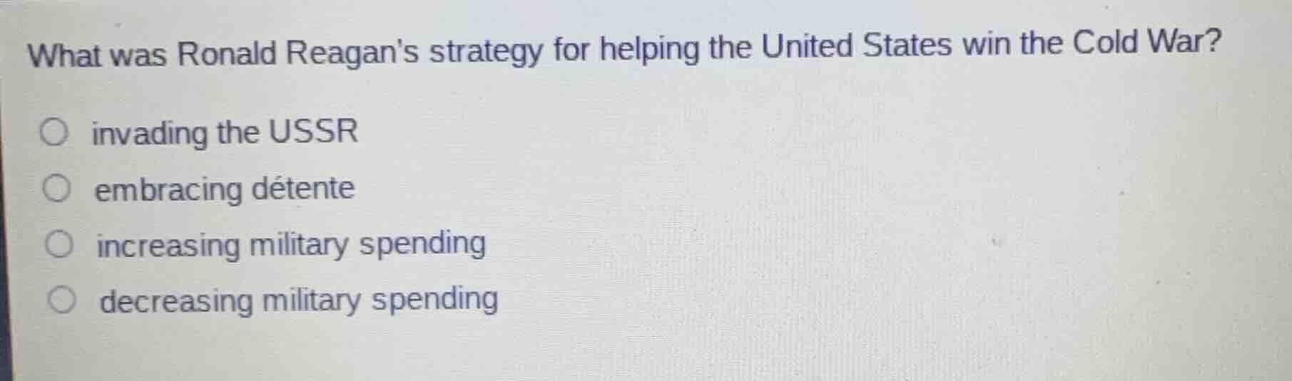 what was ronald reagans strategy for helping the united states win the …