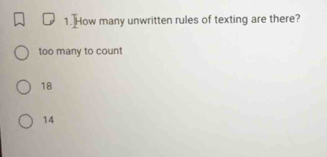 1. how many unwritten rules of texting are there? too many to count 18 …