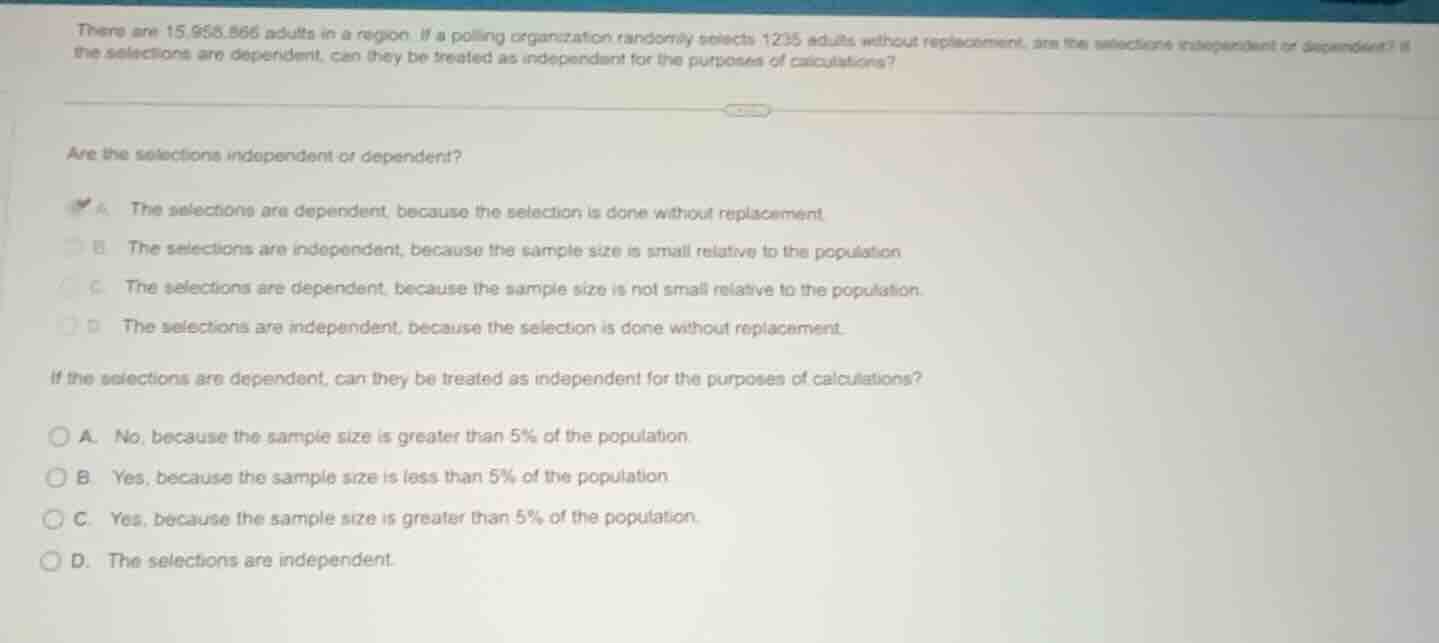 there are 15,656,866 adults in a region. if a polling organization rand…