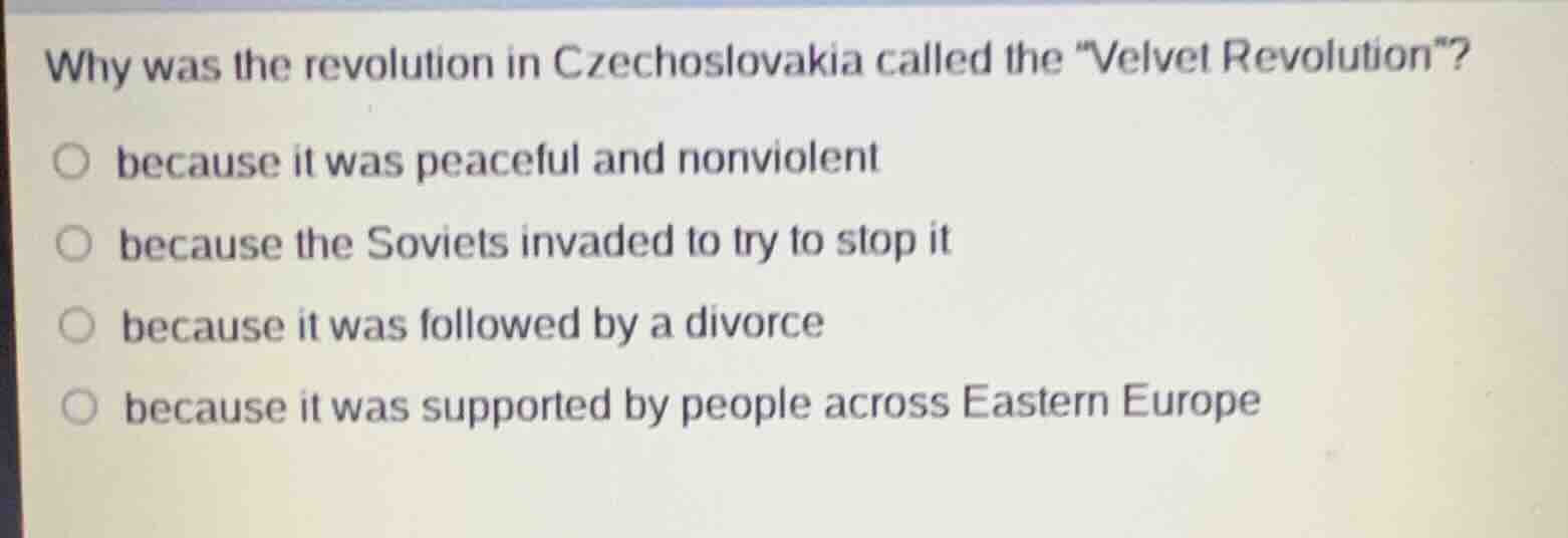 why was the revolution in czechoslovakia called the \velvet revolution\…