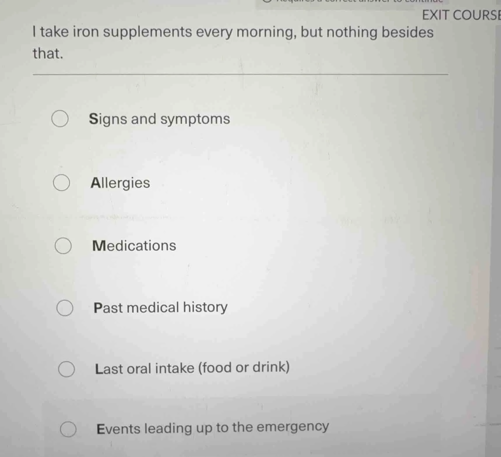 i take iron supplements every morning, but nothing besides that. signs …