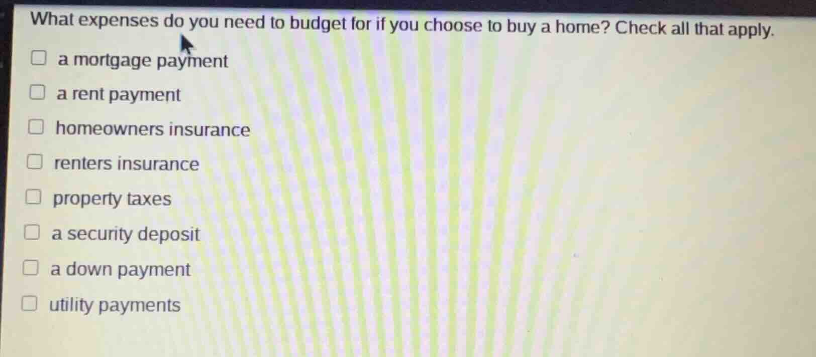 what expenses do you need to budget for if you choose to buy a home? ch…