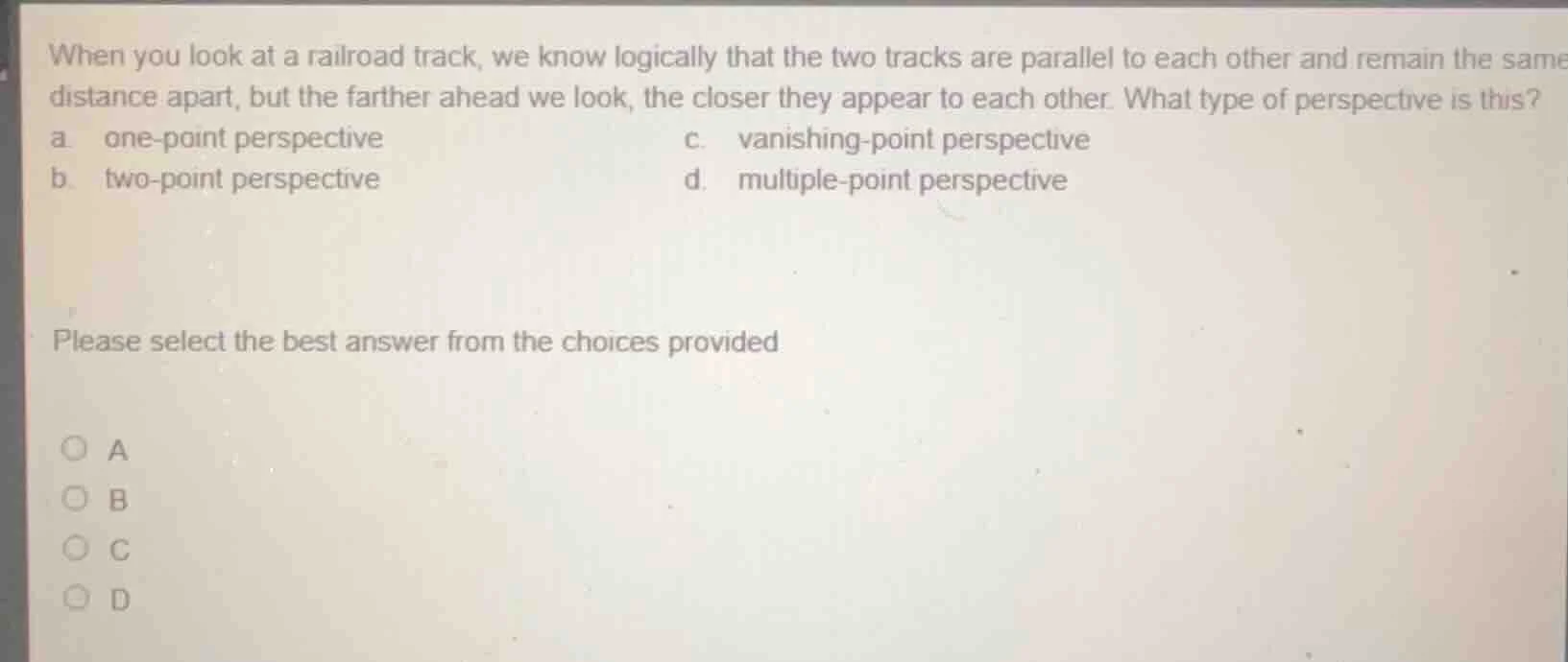 when you look at a railroad track, we know logically that the two track…