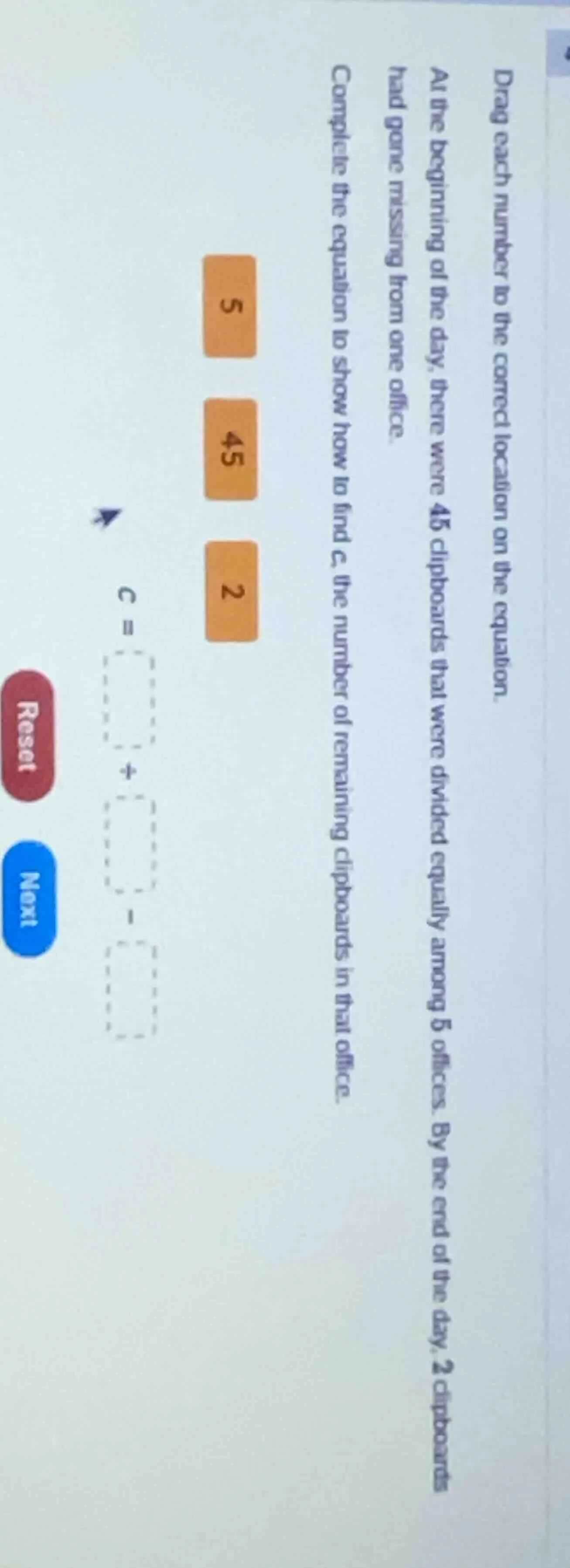drag each number to the correct location on the equation. at the beginn…