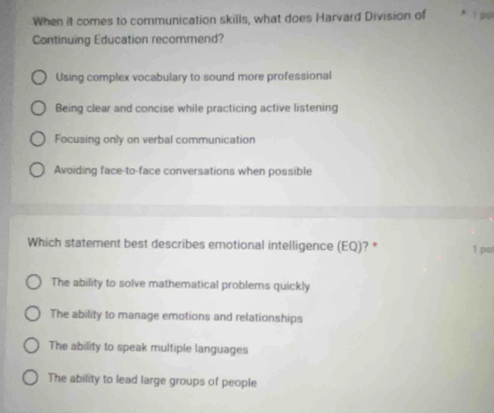 when it comes to communication skills, what does harvard division of co…