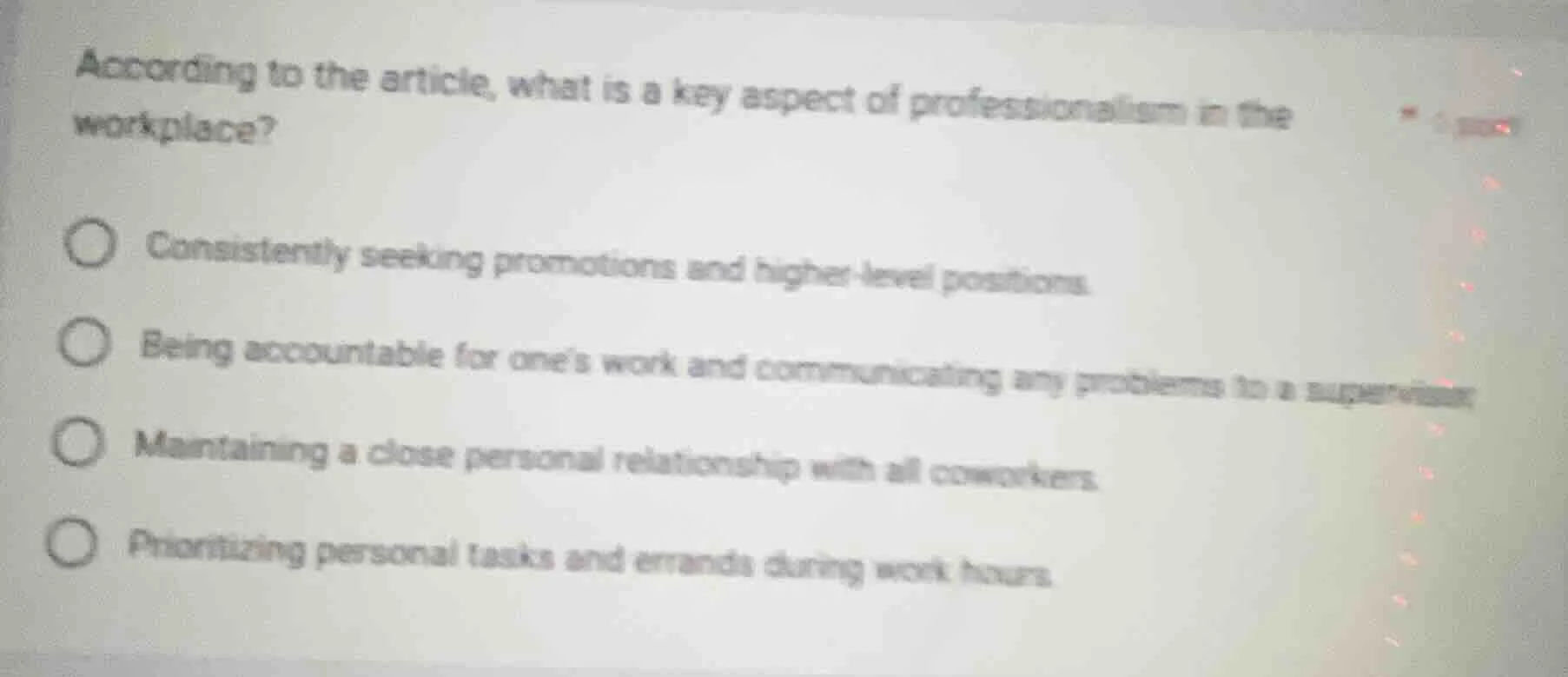 according to the article, what is a key aspect of professionalism in th…