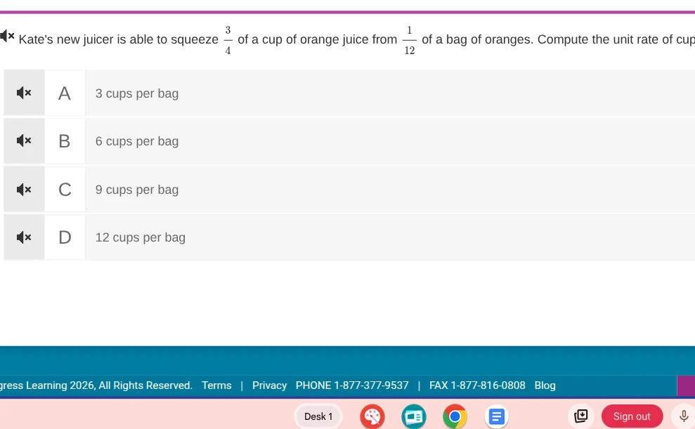 kates new juicer is able to squeeze \\(\frac{3}{4}\\) of a cup of orang…