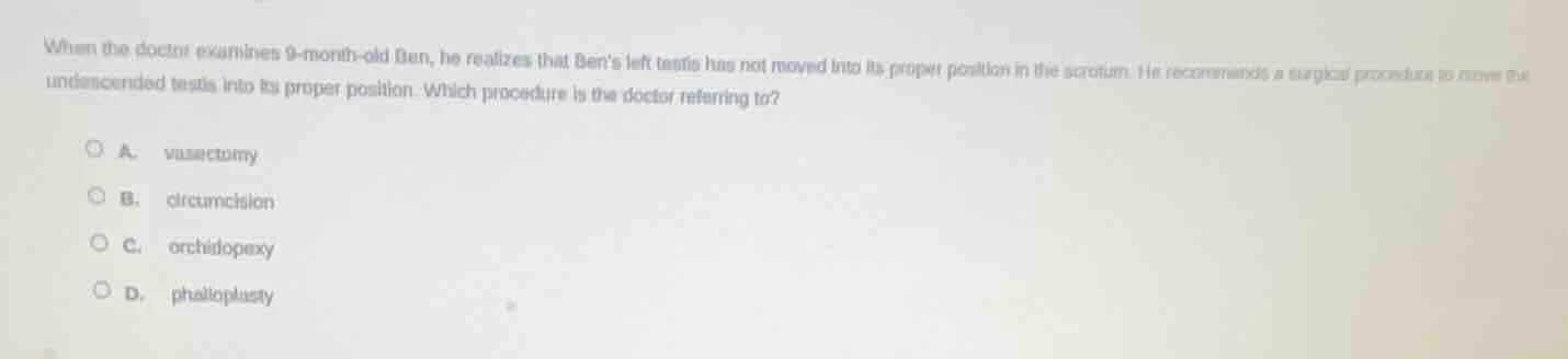 when the doctor examines 9 - month - old ben, he realizes that bens lef…