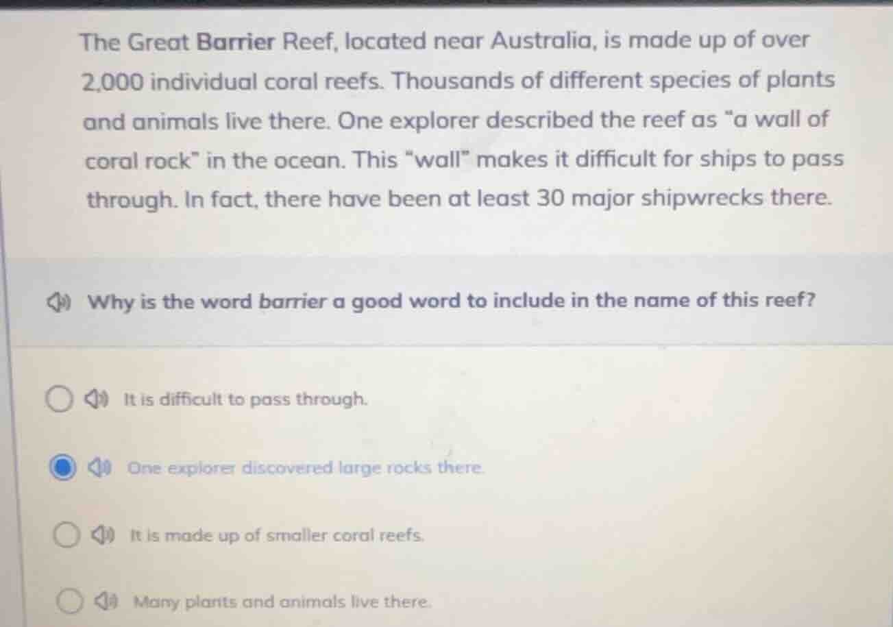 the great barrier reef, located near australia, is made up of over 2,00…