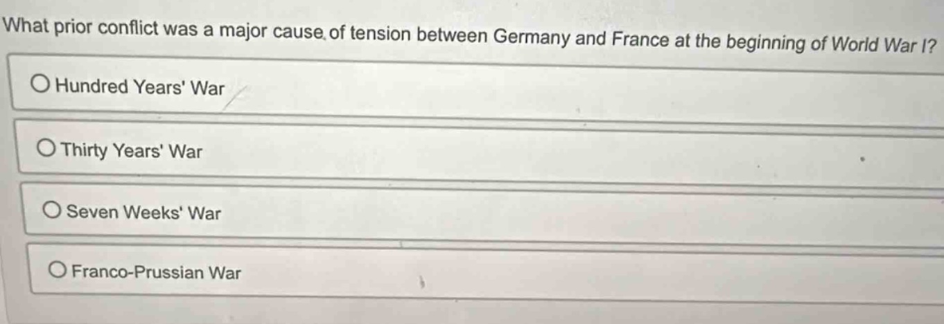 what prior conflict was a major cause of tension between germany and fr…