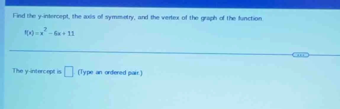 find the y-intercept, the axis of symmetry, and the vertex of the graph…