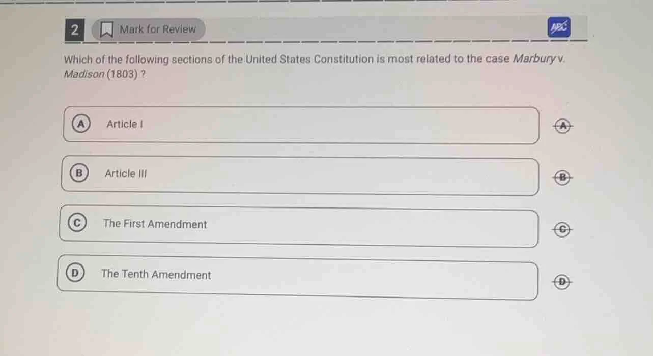 2 mark for review which of the following sections of the united states …