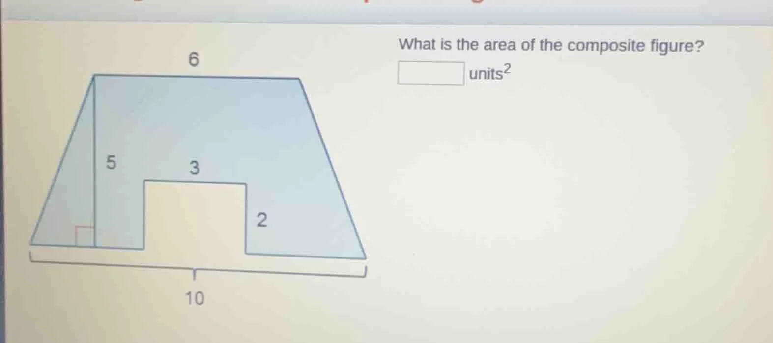 what is the area of the composite figure? □ units²