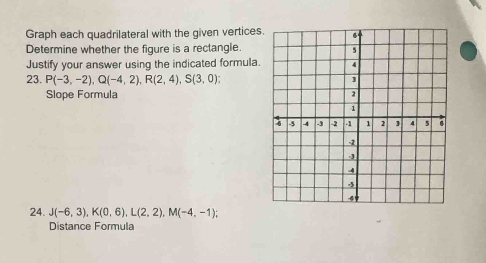 graph each quadrilateral with the given vertices. determine whether the…