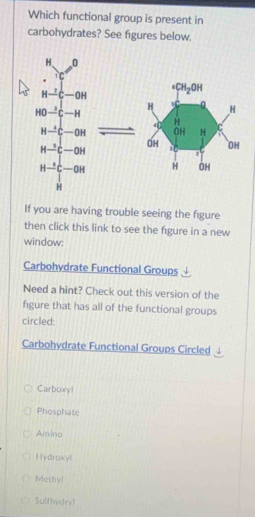 which functional group is present in carbohydrates? see figures below. …