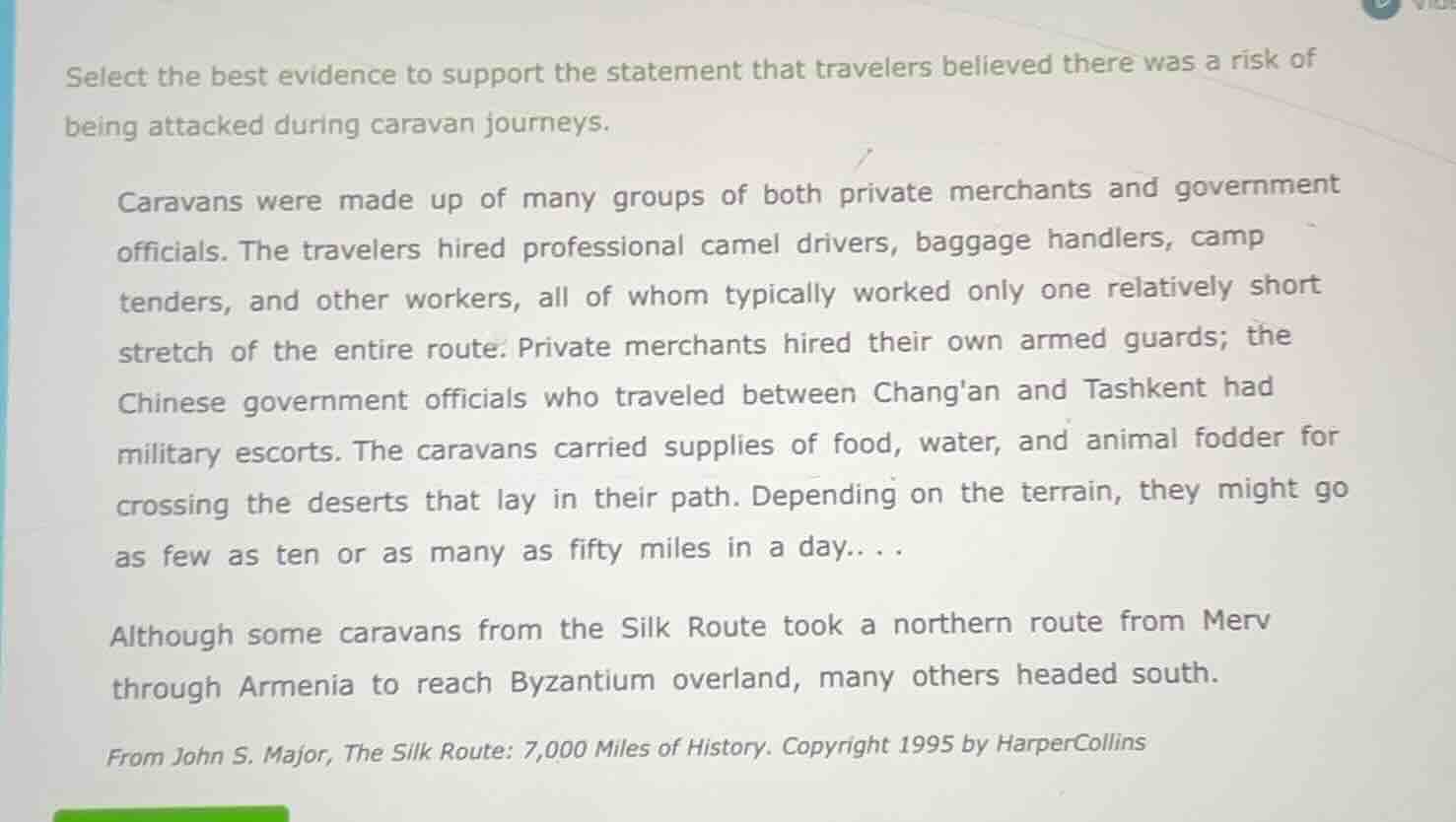 select the best evidence to support the statement that travelers believ…