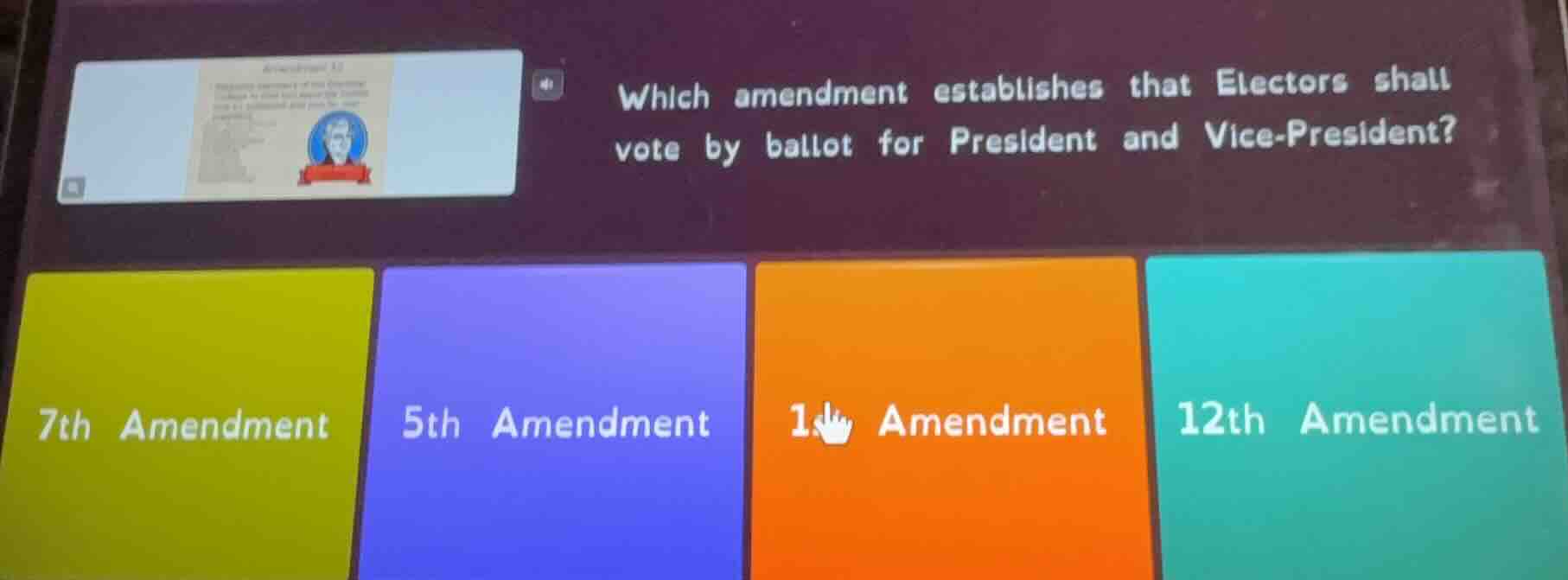 which amendment establishes that electors shall vote by ballot for pres…