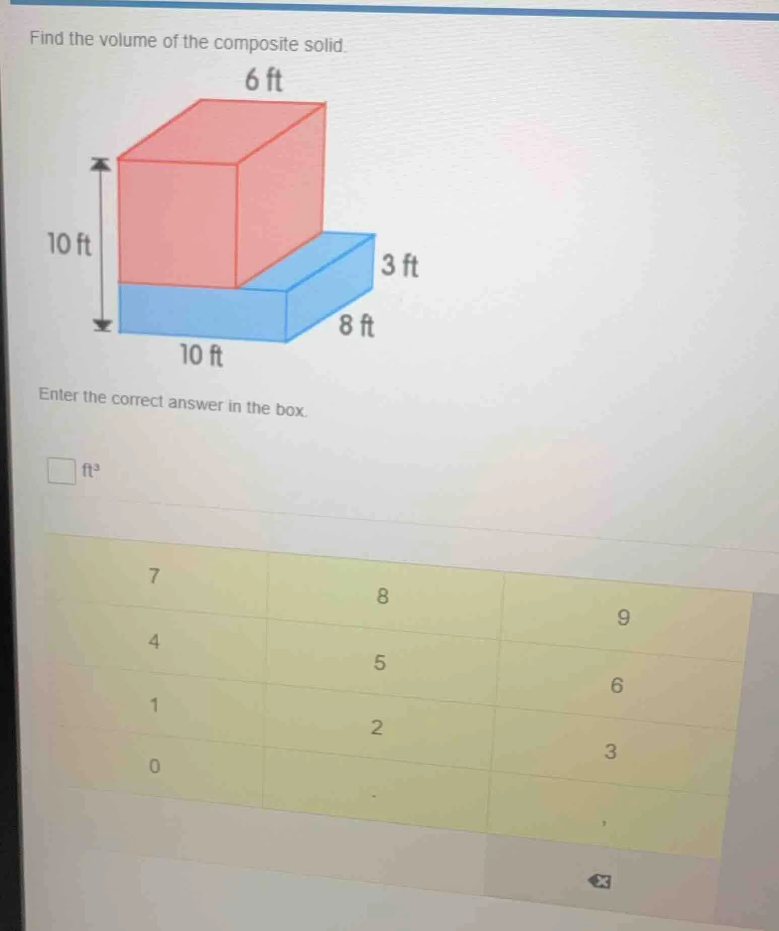 find the volume of the composite solid. enter the correct answer in the…